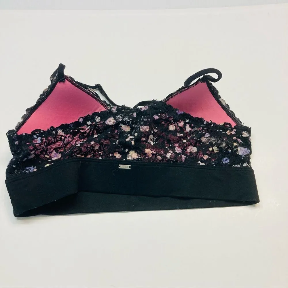 Victoria's‎ Secret Pink Lace Bralette Bra Racerback Lightly Lined Sz Small Black - Image 9