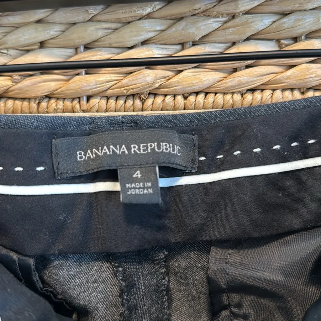 Banana Republic Mid-Rise Sloan Charcoal Ankle Woven Career Dress Pant Trouser, 4 - Image 7