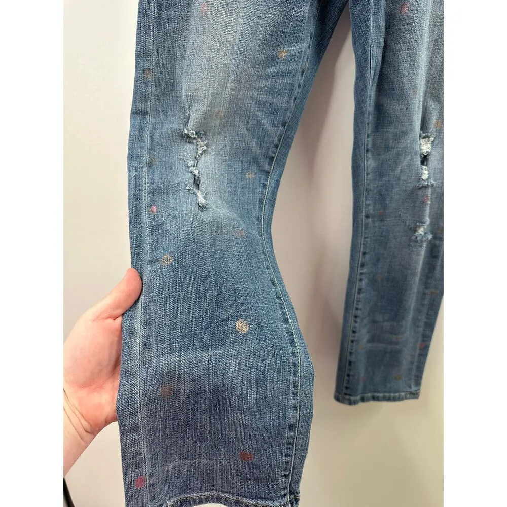 Anthropologie Pilcro and the Letterpress  Metallic Polka Dot Jeans Size 29 - Image 2