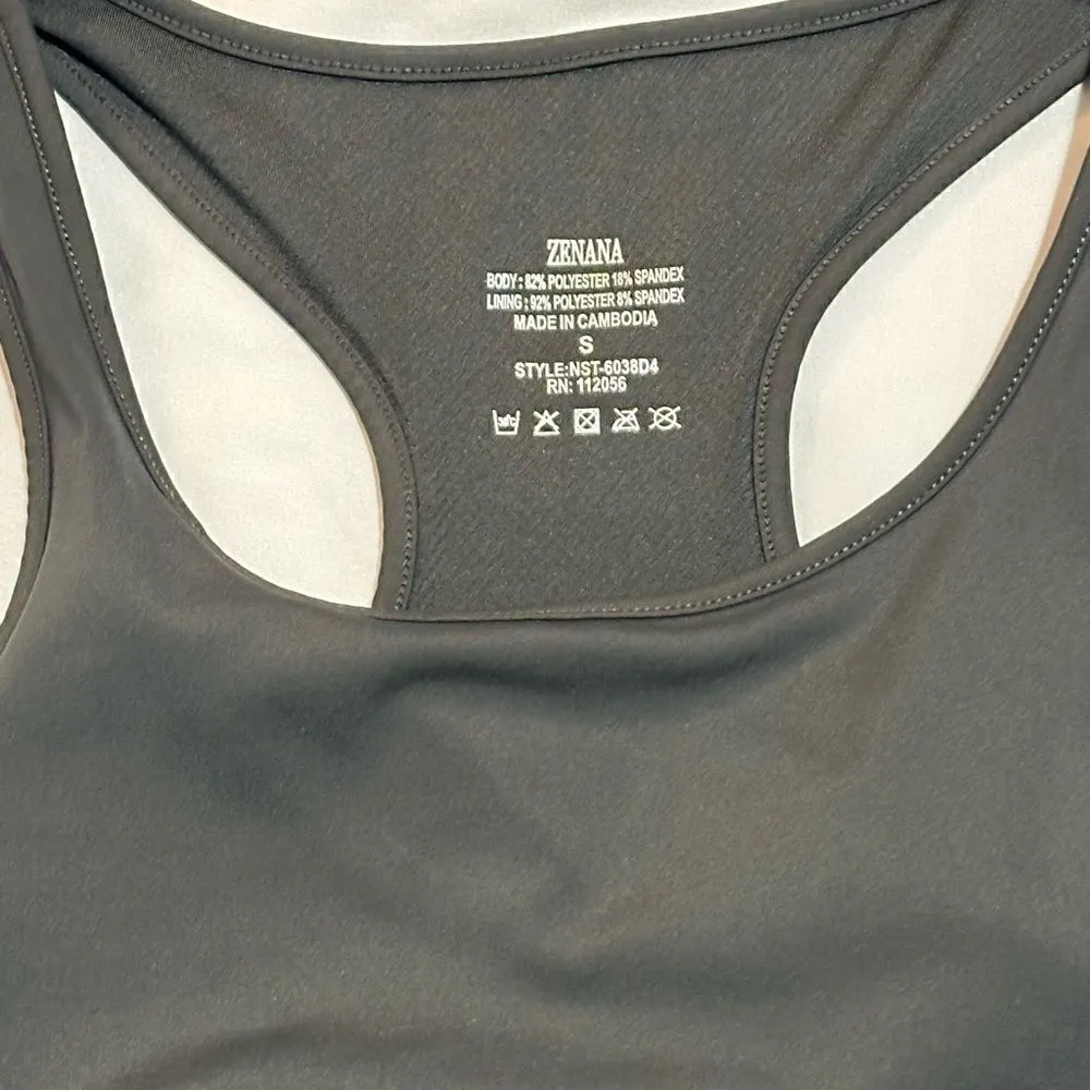 Zenana Grey Loads of Potential Sports Bra Size Small - Image 5