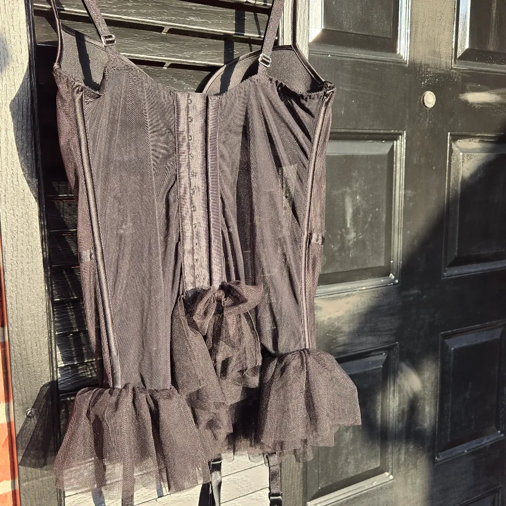 NEW VS Sexy Little Things Black Pink Corset 36C - Image 5