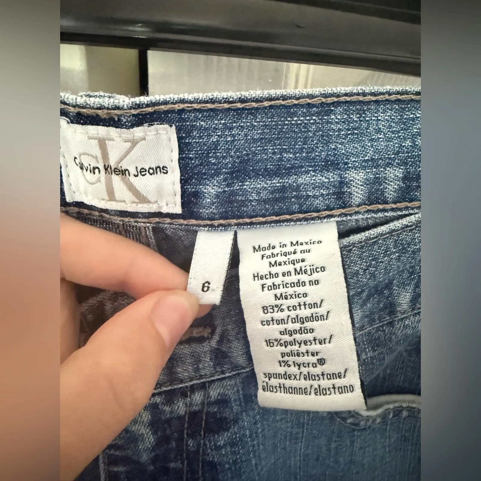 Vintage Calvin Klein Jeans Stretch Slim Bootcut Light Utility Light Wash Size 6 - Image 5