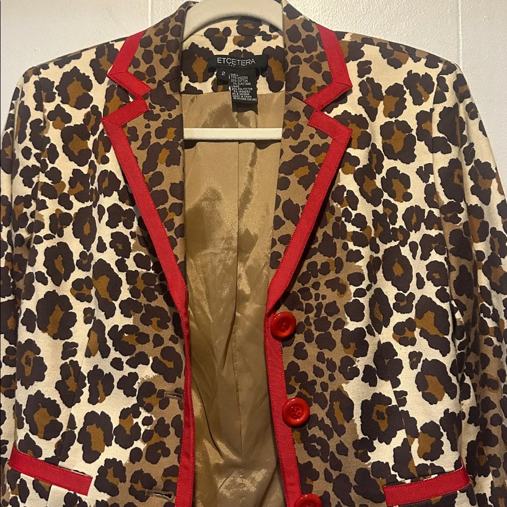 Etcetera size 2 leopard blazer - Image 6