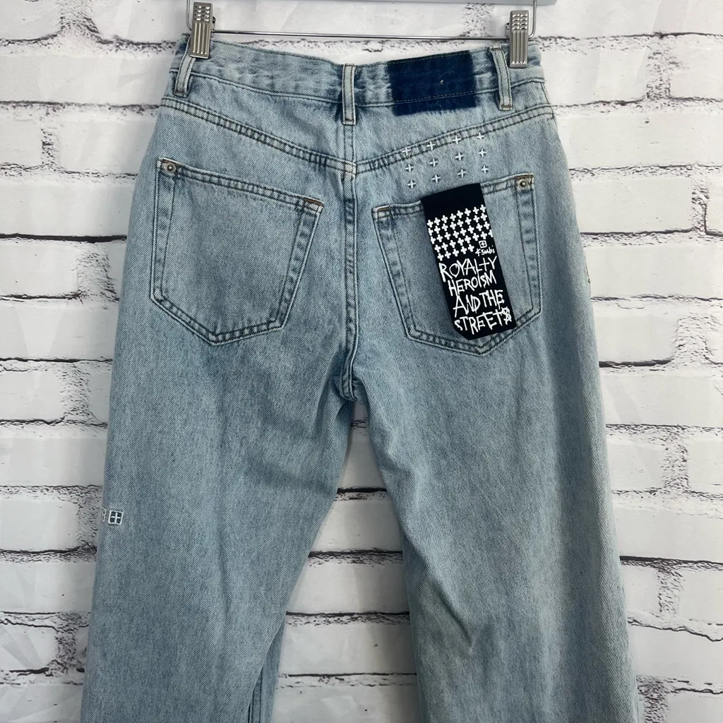 Ksubi Brooklyn Muse Cuffed Straight Jeans Women’s 25 Two-Tone High Rise Denim - Image 9