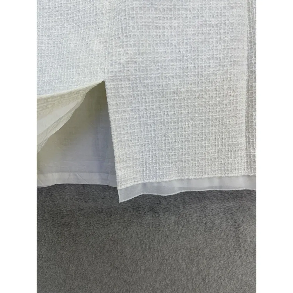 Carlisle Women's Solid White Skirt Textured Faux Layered 8 A Line 100% Cotton - Image 5