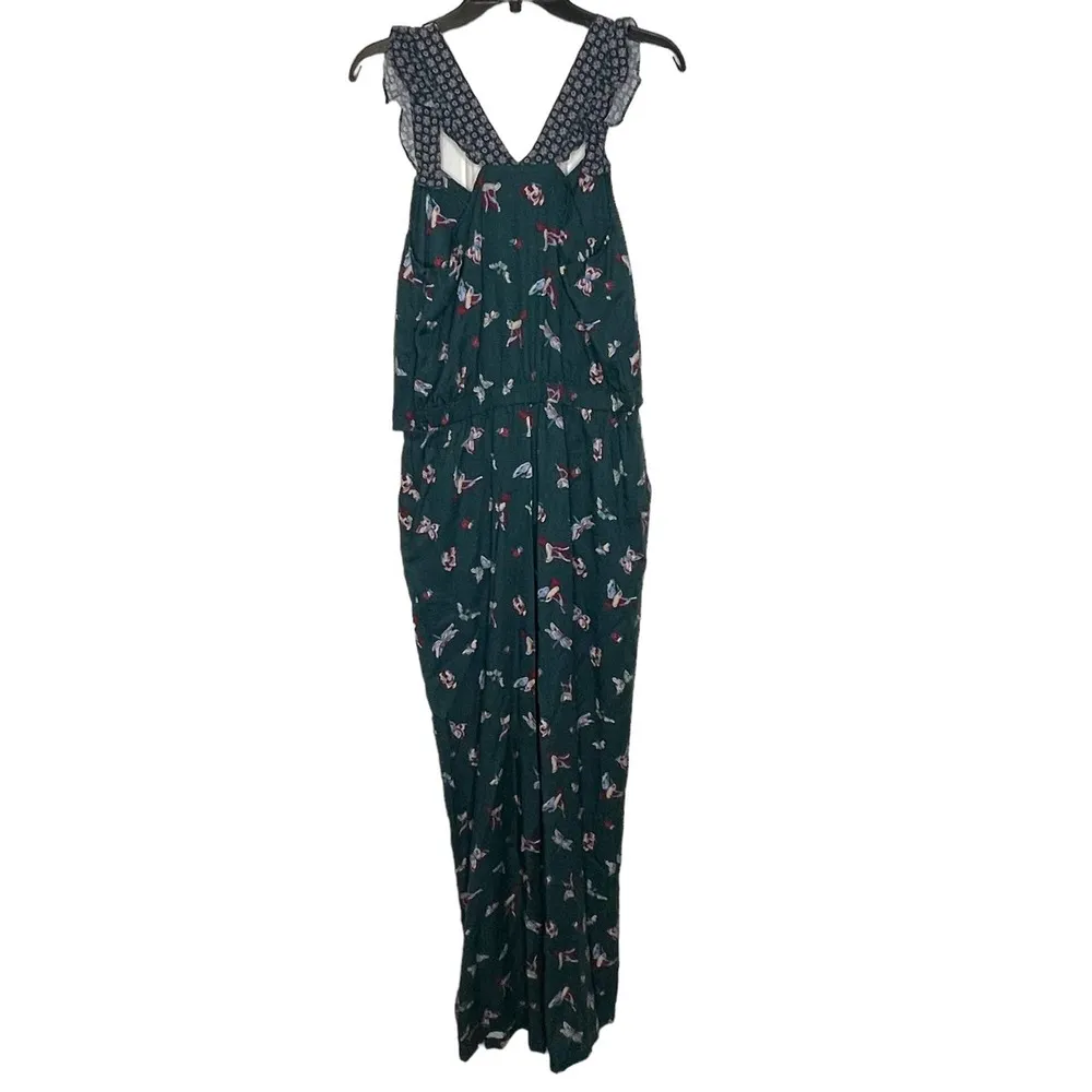 Matilda Jane Evergreen Dream Jumpsuit Size Small Green Pattern Sleeveless Womens - Image 6