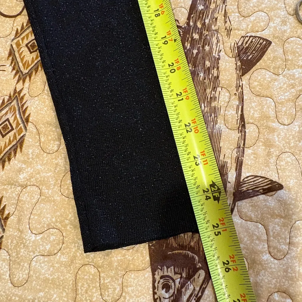 Ann Taylor Loft Women's Black Sparkle Surplice Style Long Sleeve Sweater size L - Image 9