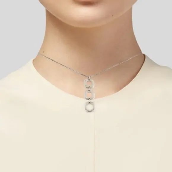 Tiffany & Co. Square Cushion Triple Drop Pendant Necklace Sterling Silver Rare - Image 5