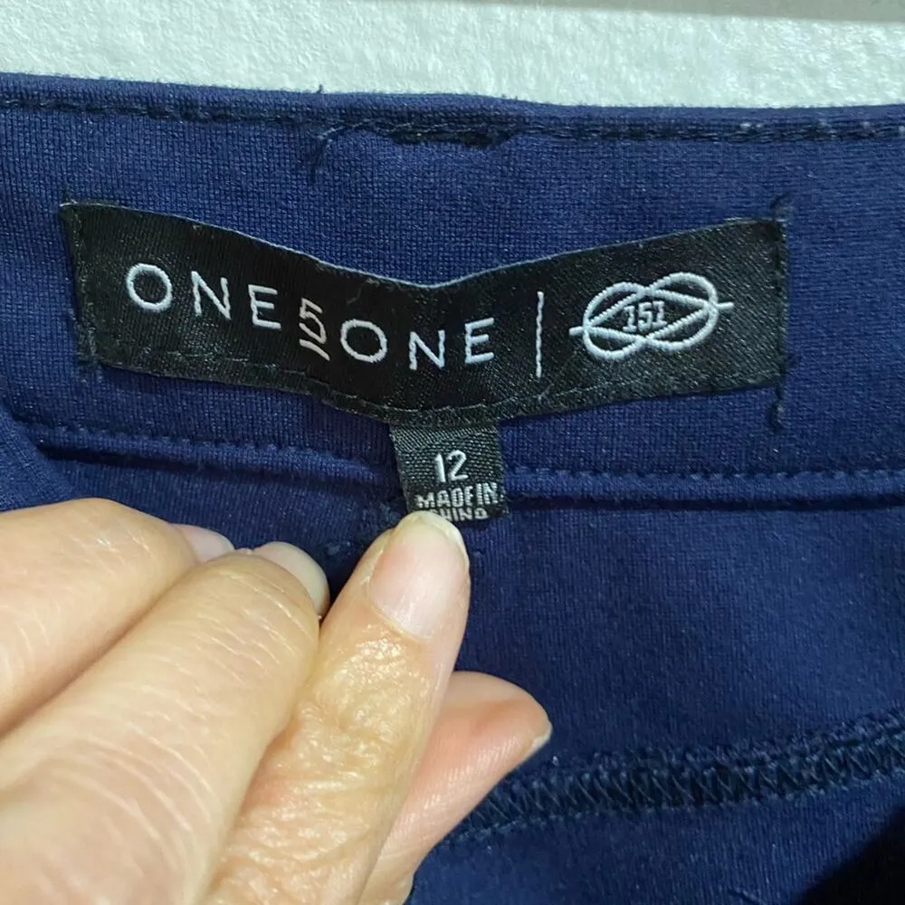 One 5 One Navy Fitted Pants Sz 12 - Image 4
