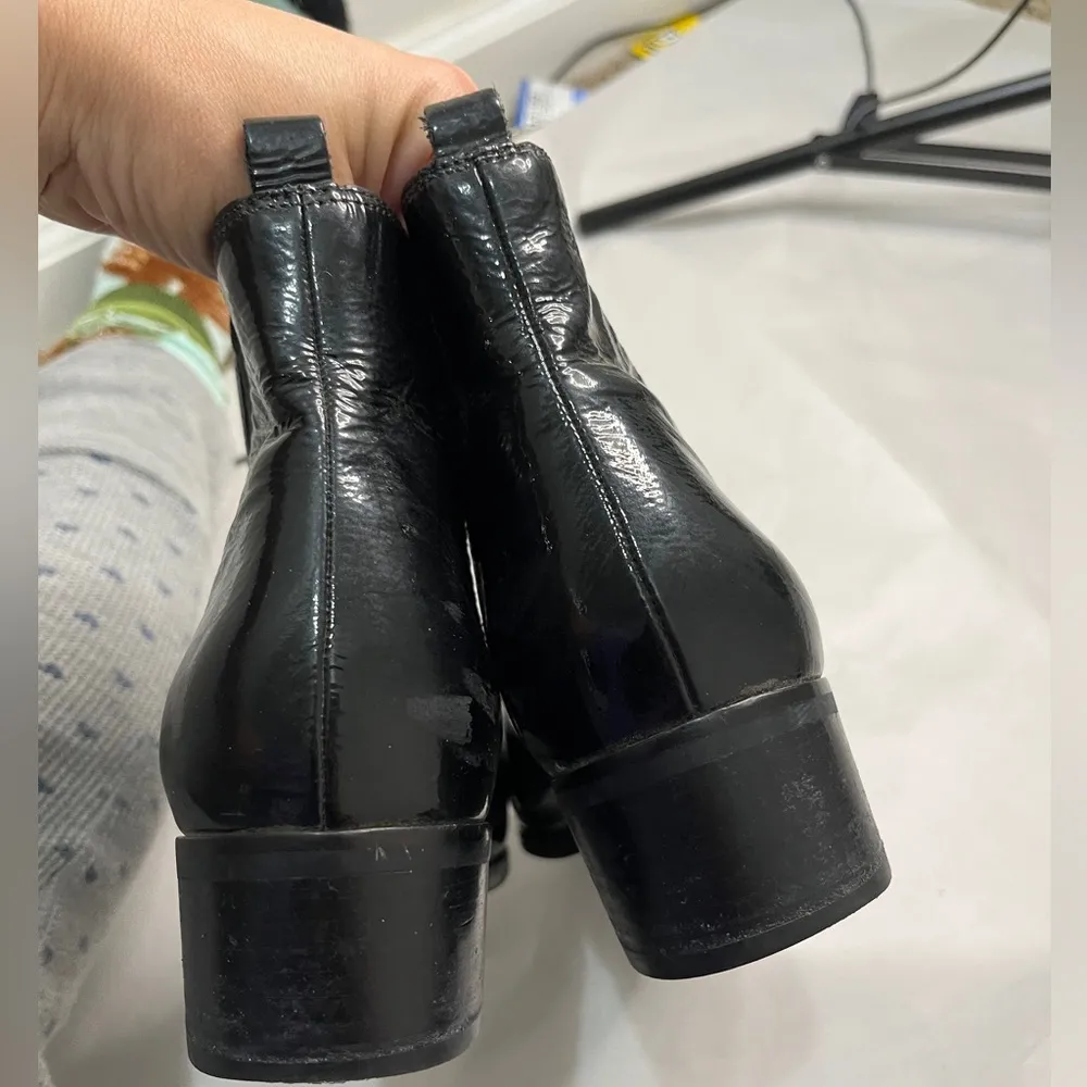 Marc Fisher  Black Patent Leather Yale Pointy Toe Ankle Boots Sz 9M - Image 12