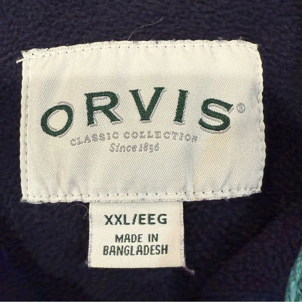 Orvis Fleece Lined Plaid Flannel Pinnacle Shirt Jacket Shacket Women’s XXL Blue - Image 3