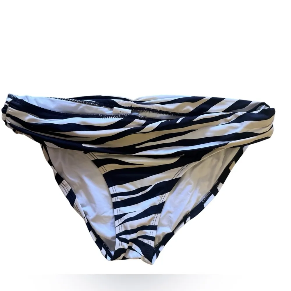 La Blanca Black White Leopard Brazilian Bikini Bottom Beach Swim Swimsuit 6 - Image 4