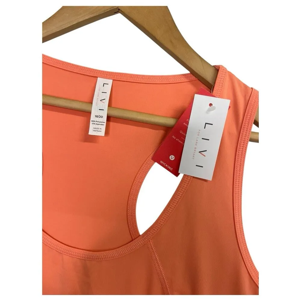 New Livi Lane Bryant Tank Top Womens 18 20 Orange Racerback Wicking Workout Yoga - Image 4