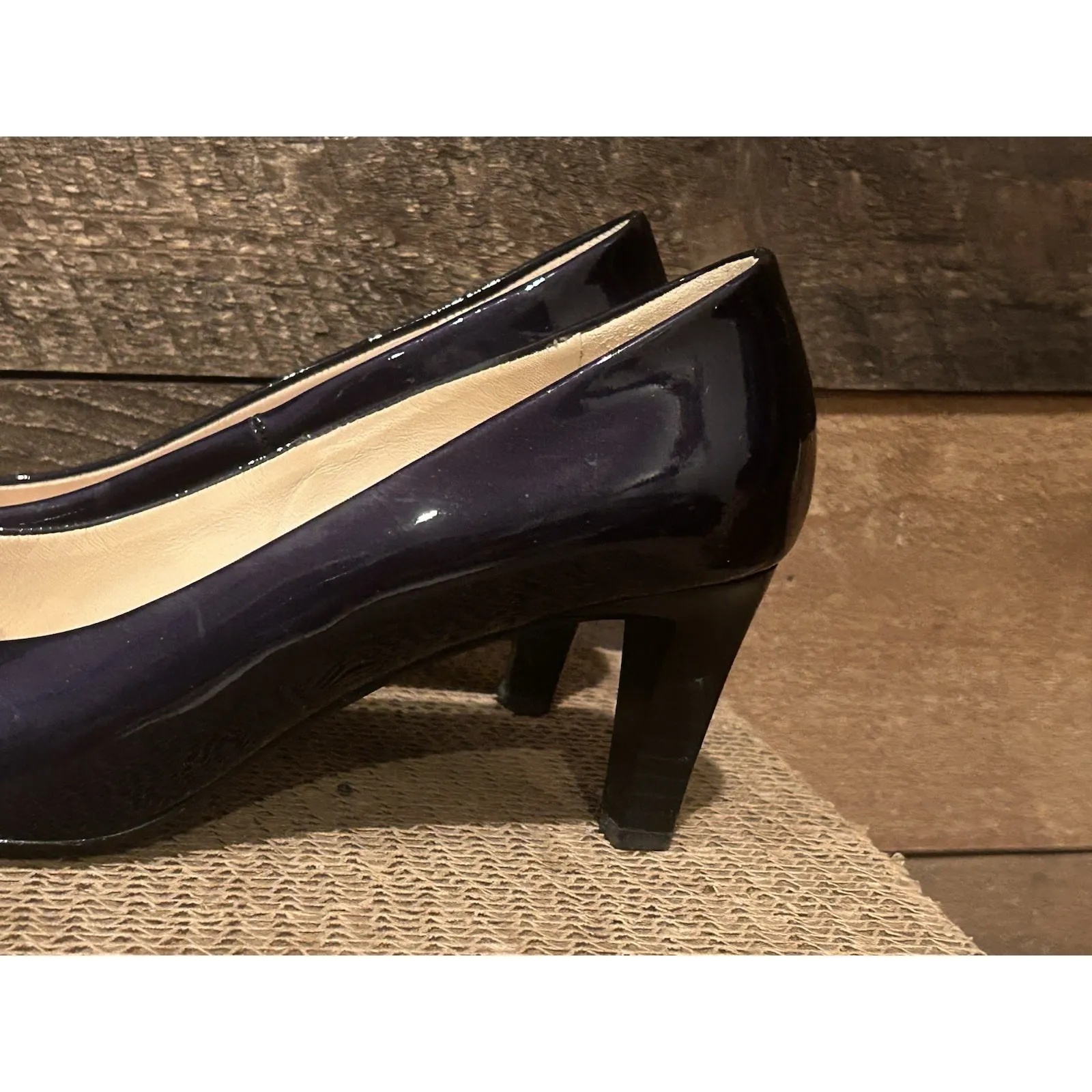 Women's‎ Peter Kaiser Stacked Heel Blue Patent Leather UK5 US7.5 Size 7.5 - Image 4