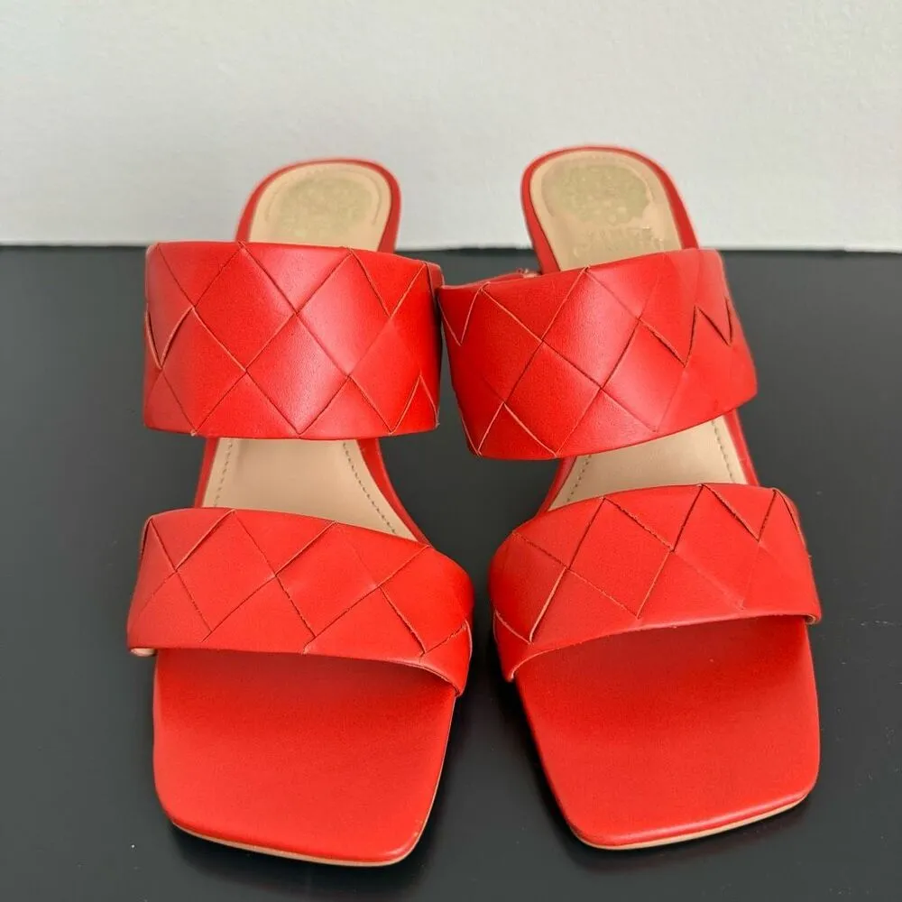 Vince Camuto Braided Orange Vacation Heel Romantic Cream Girly Sandal Size 8.5 - Image 8