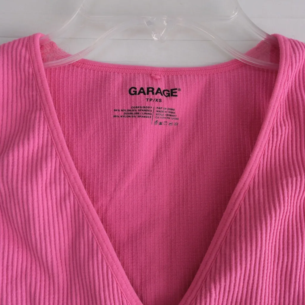 Garage Pink Ribbed Crop Top - Image 4