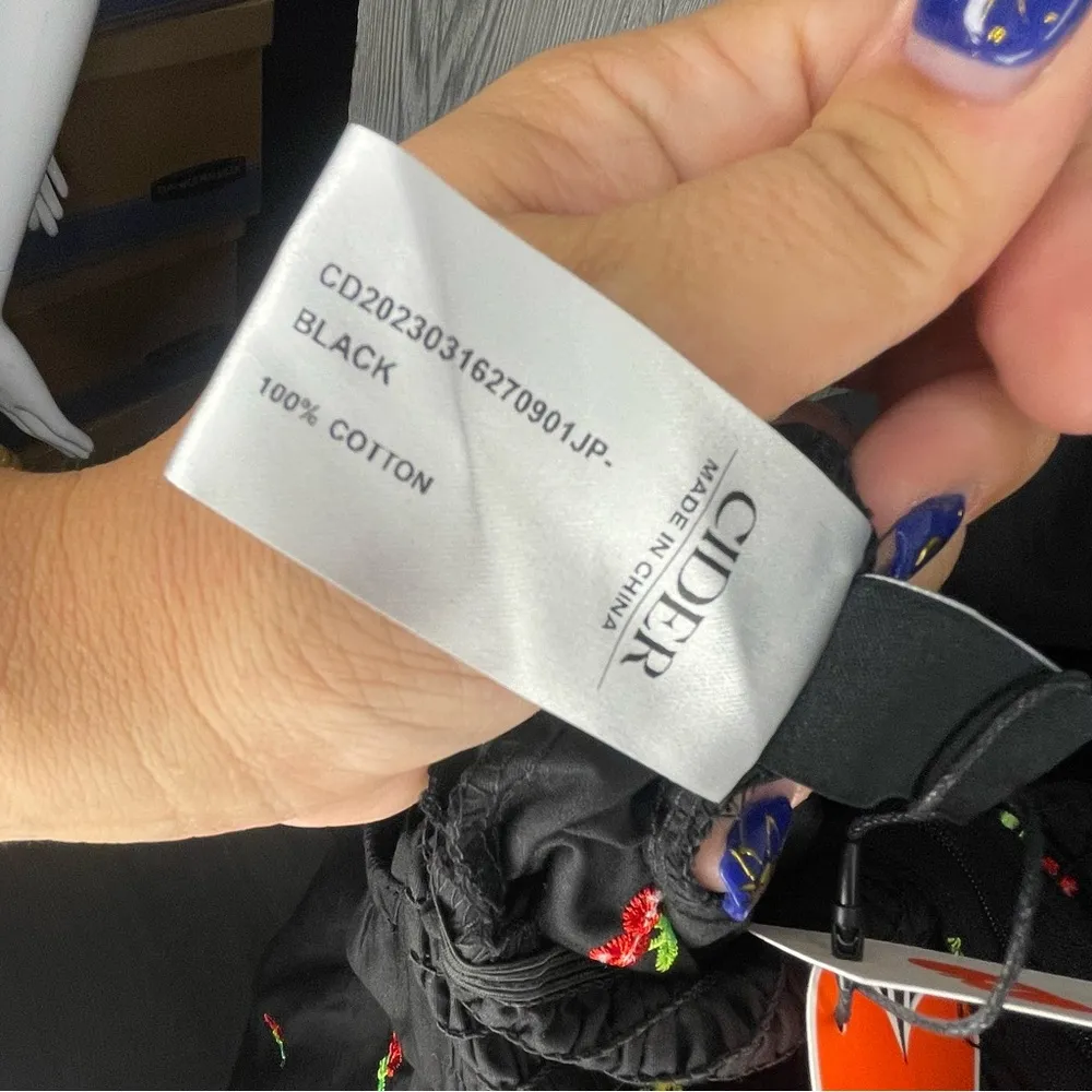 Nwt cider oversized pant jumper romper sleeveless cherry embroidered cotton 3x - Image 11