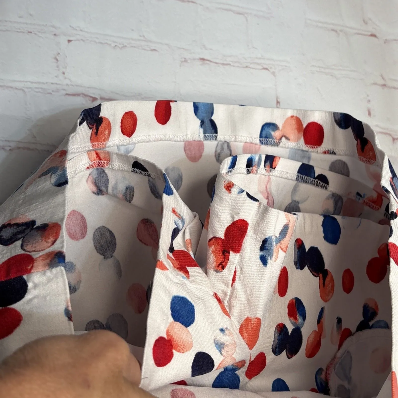 Zac And Rachel Skort Size 8 White Red Blue Polka Dot Stretch Mini Skirt Shorts‎ - Image 6