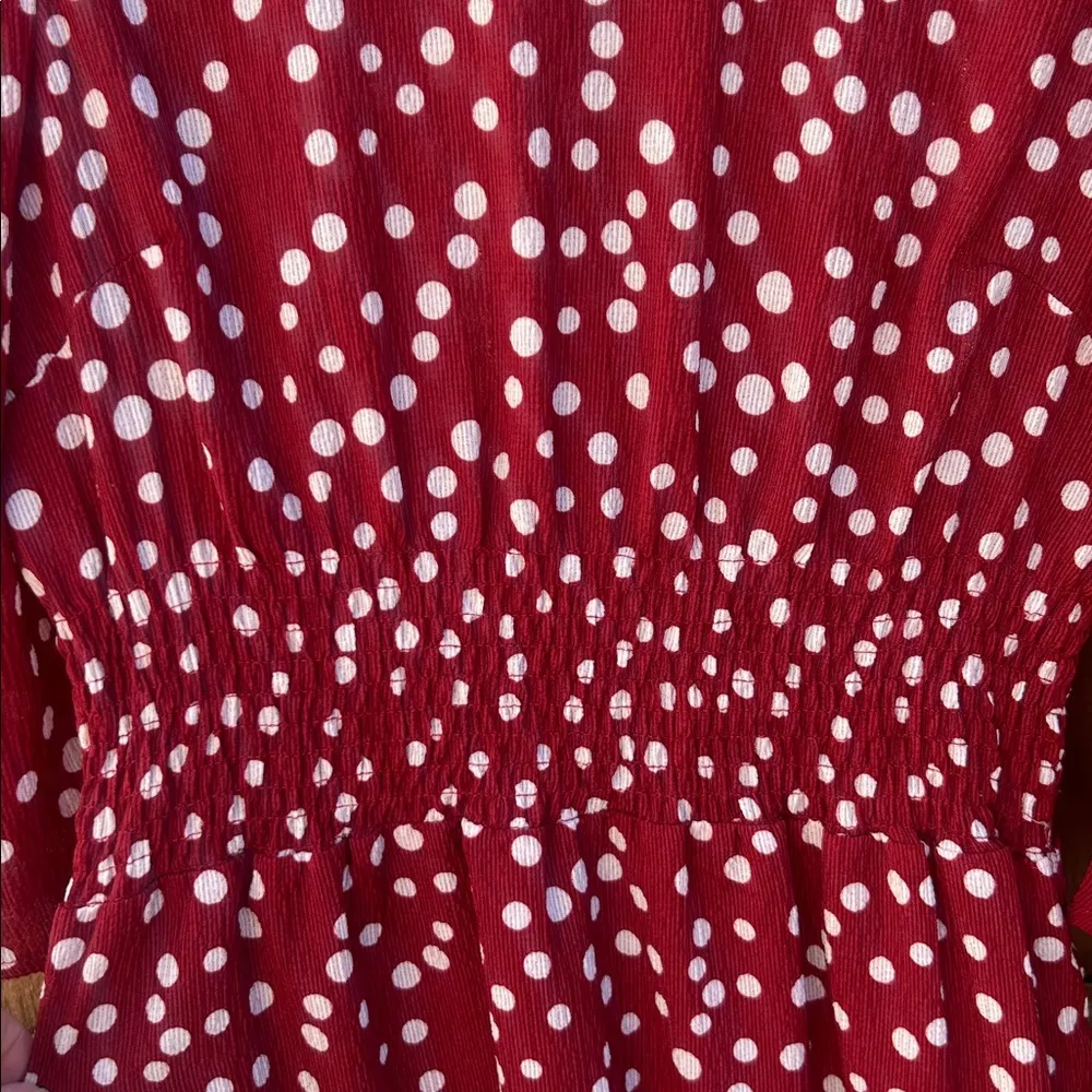 Hayden Los Angeles Polka Dot Red White Midi Length Dress Sz Small NWT - Image 10