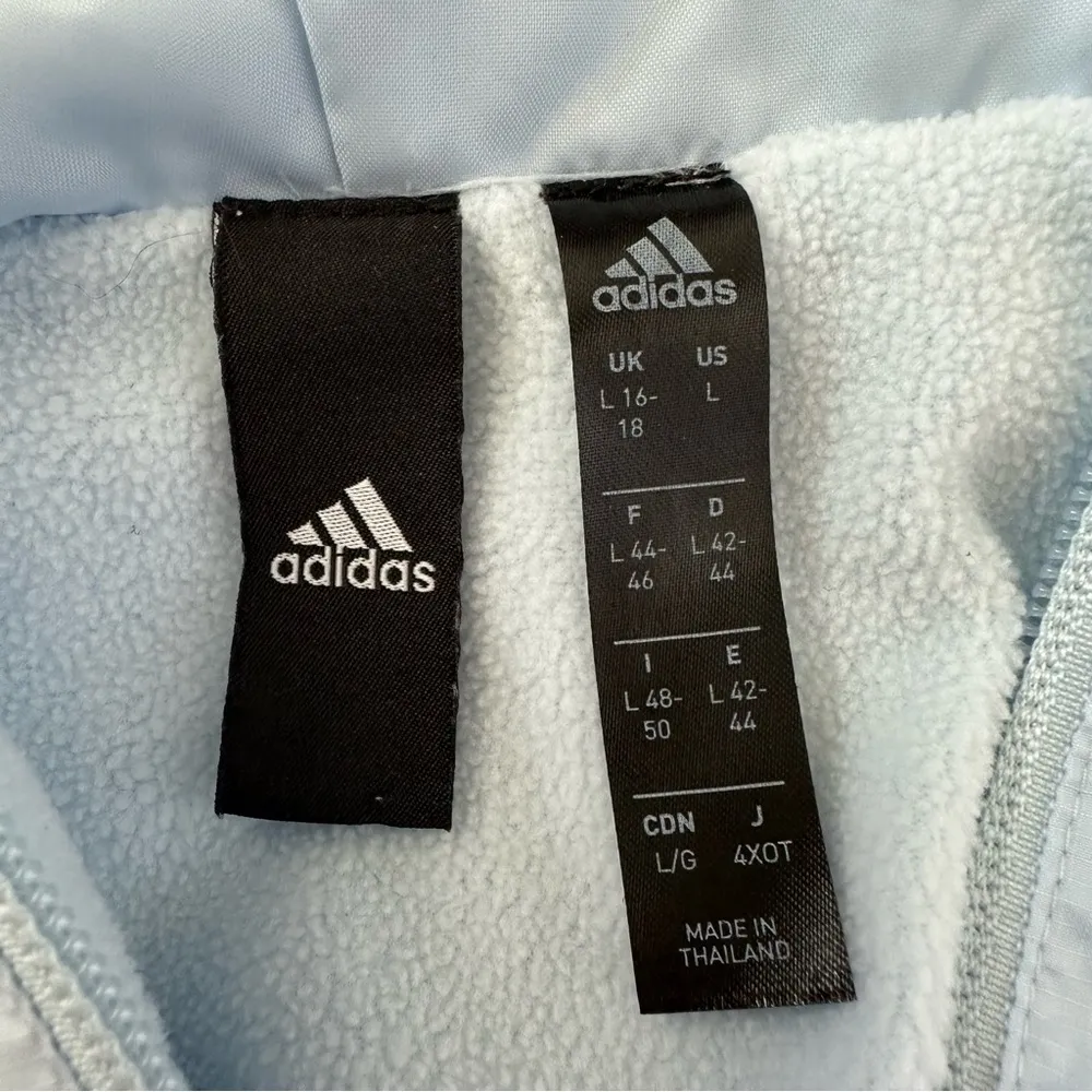 Adidas Originals WND Loose Fit  Fleece Lined Zip Jacket Sky Tint Large - Image 7