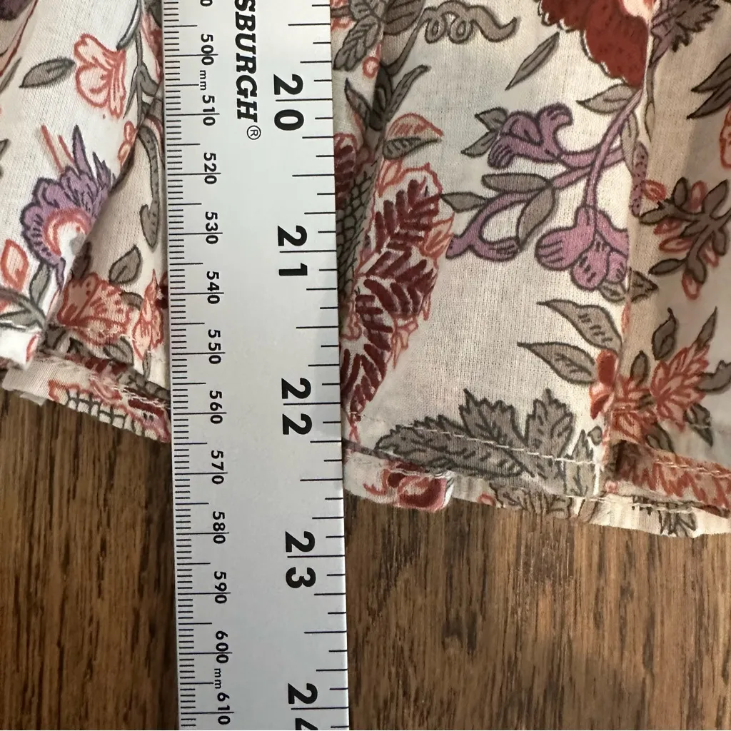 Anthropologie Love The Label One Balloon Sleeve Floral Peplum Blouse XS NWT White - Image 7