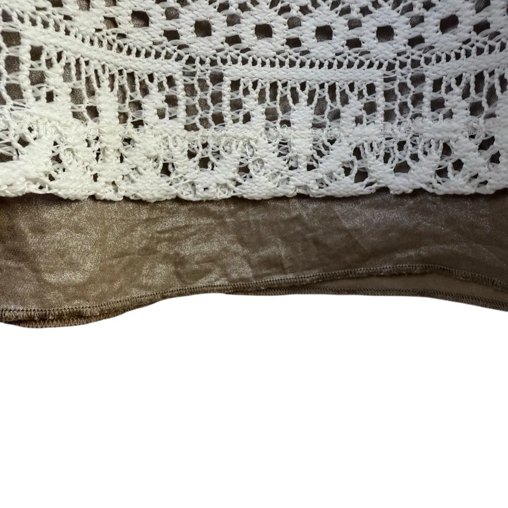 Ruby Rd Crochet Tank Top Bronze Metallic Underlay Size‎ 16P Boho Chic Brown - Image 6