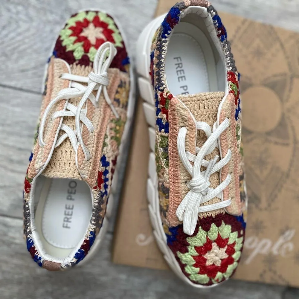 Free People colorful bohemian sneakers size 9, Size 8 - Image 9