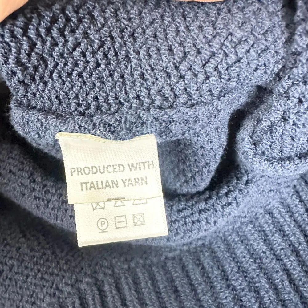 Sibel Saral Crewneck Sweater Size XS Navy Italian Yarn Classic Timeless Nautical Blue - Image 5