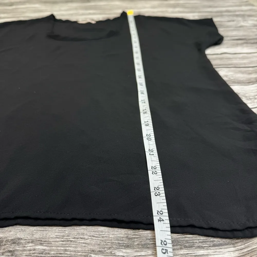 Soprano Womens Blouse Top Shirt Black S SM Small Crew Scoop Neckline Lightweight - Image 9