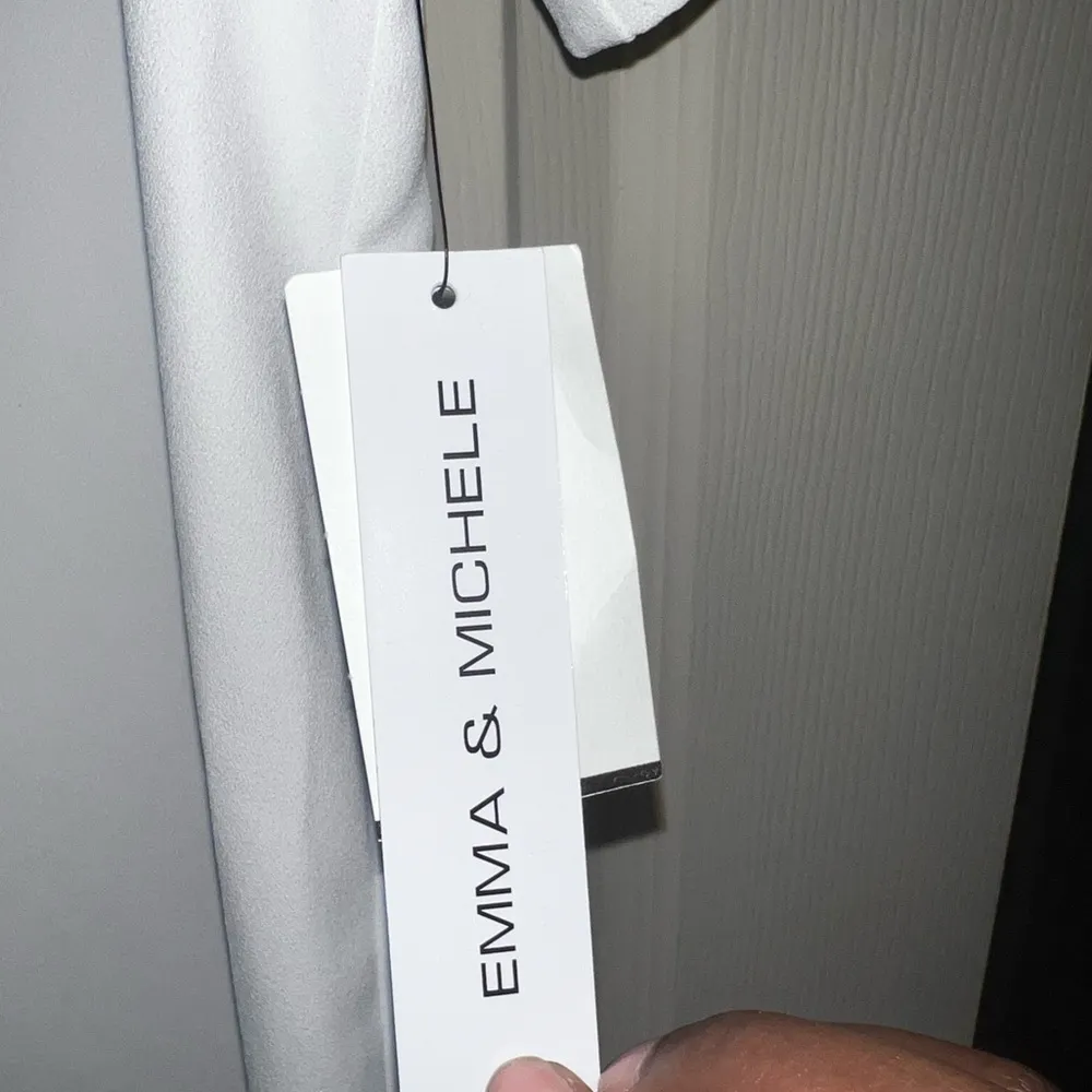 Emma & Michele Pleated Shift Women Short Sleeve Dress White (small stain) NWT 12 - Image 5