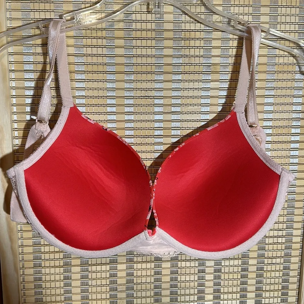 Victoria's Secret Dream Angels Push Up Bra Orange Cherry Blossoms Lace 36D - Image 14