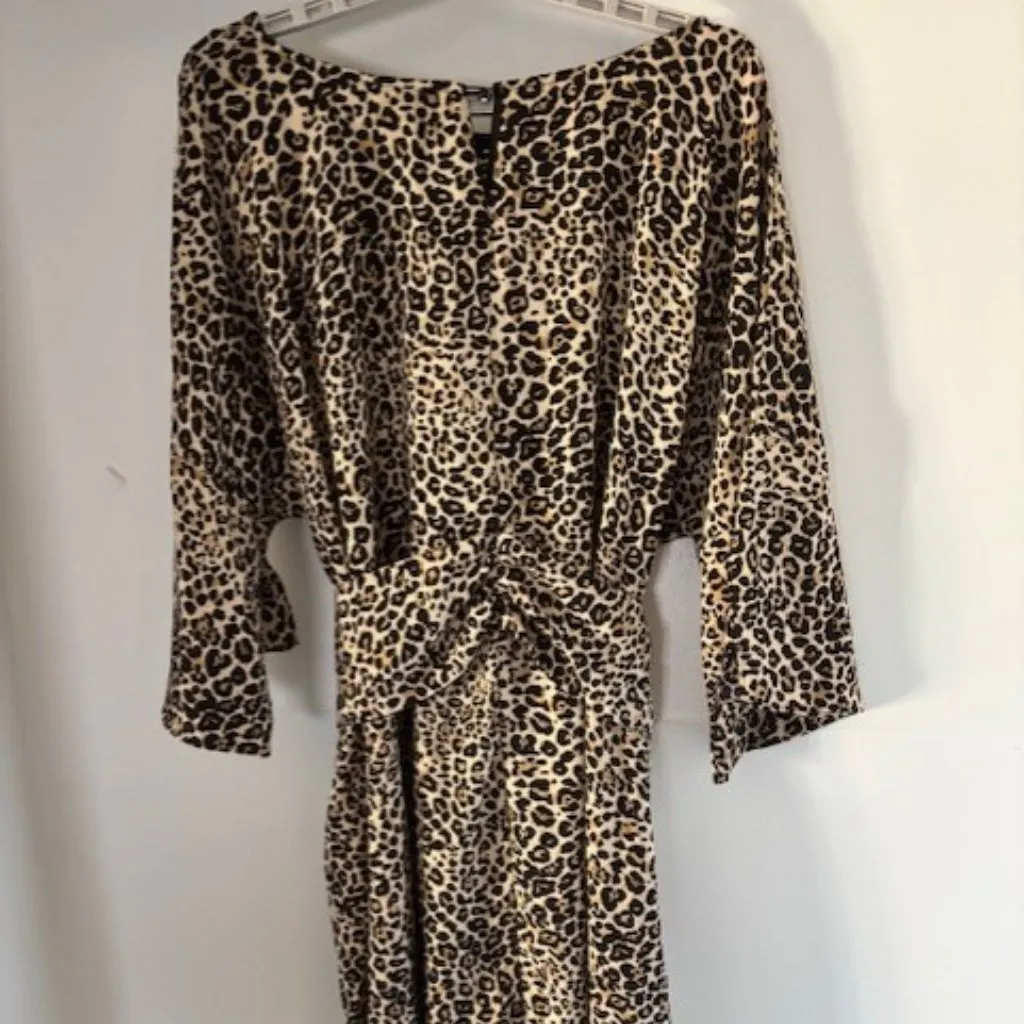 Davi &Dani Plus 3XL Leopard Print Kimono Belted Sheath Dress Statement Bold Chic - Image 3