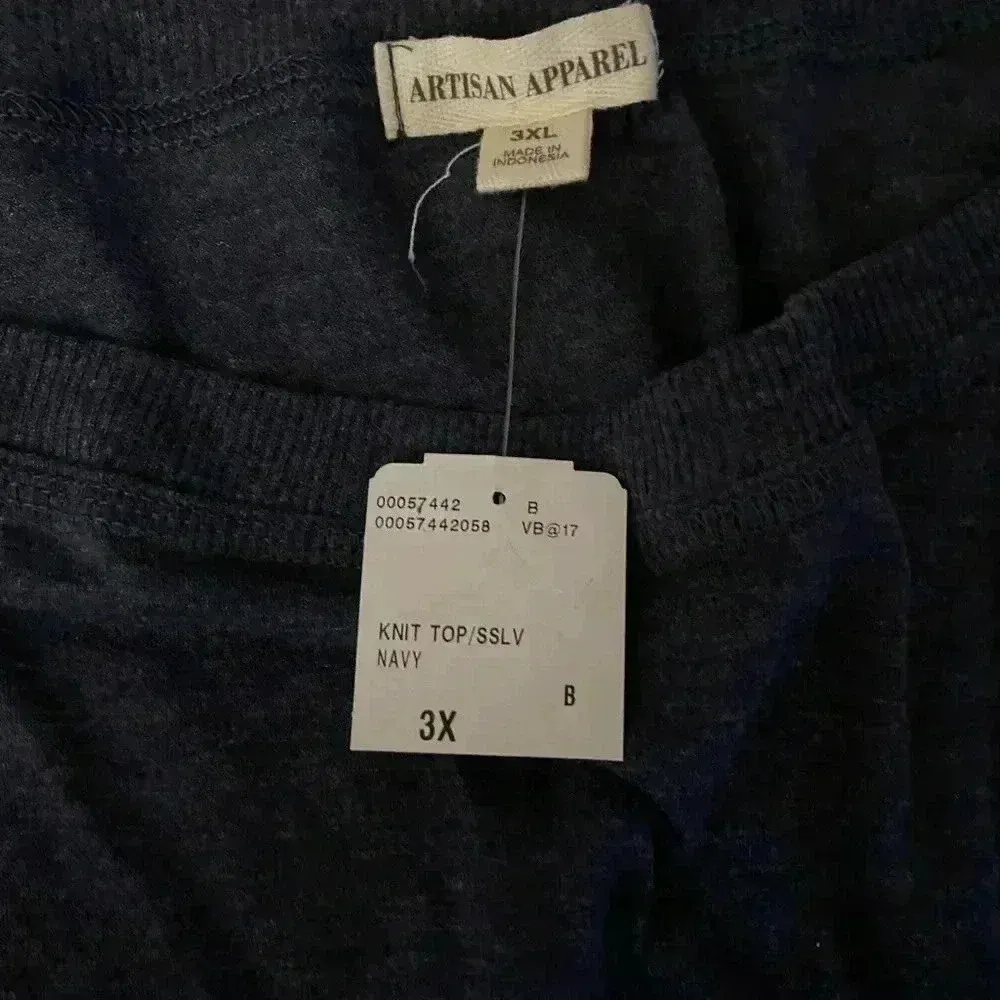 🆕Artisan Plus-size Basic 3/4 Sleeve Navy Knit Top 3X🆕 - Image 3