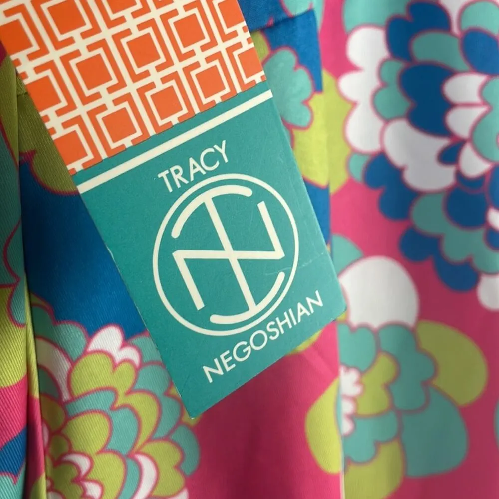 NEW Tracy Negoshian Felicity Fringe Dress 70s Pink Green Mini Summer Resortwear - Image 7