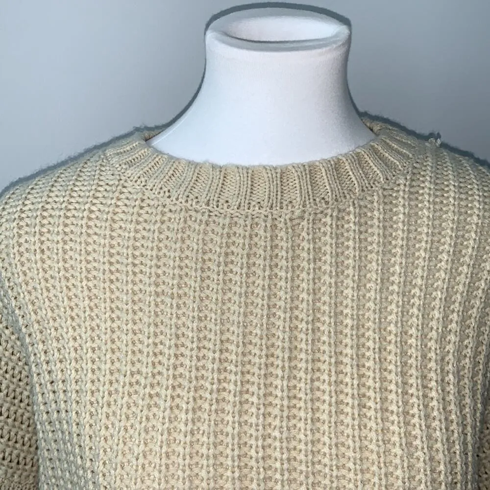 Moon & Madison Beige Cropped Knit Sweater Sz M - Image 4