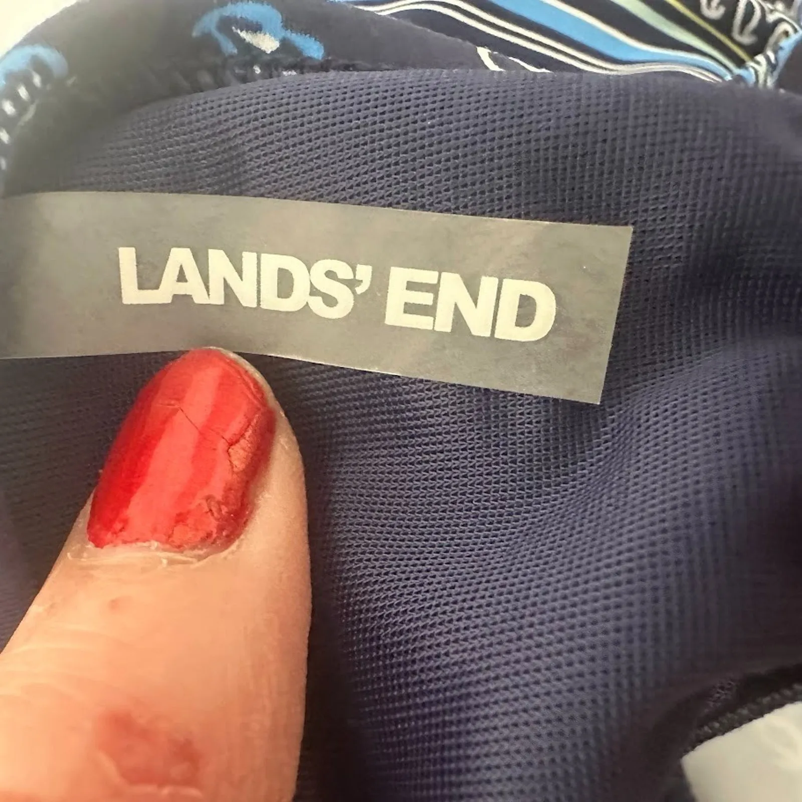 Lands' End Size 22W Paisley Floral Blue Underwire Padded Tankini Swim Top Modest - Image 7