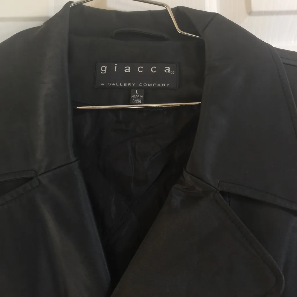 Giacca black trench coat jacket‎ Size L - Image 2