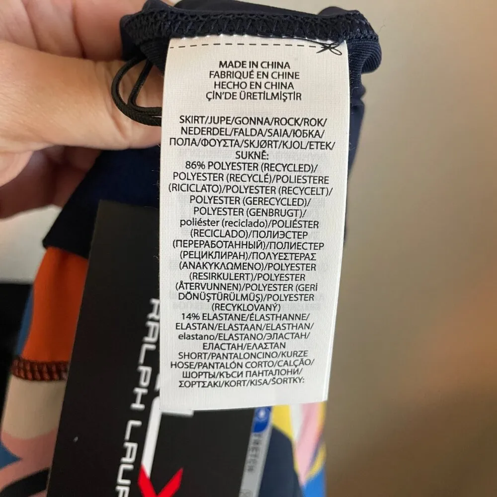 RLX Ralph Lauren Performance Skort Size XL Colorful Abstract Golf Pickleball Blue - Image 12