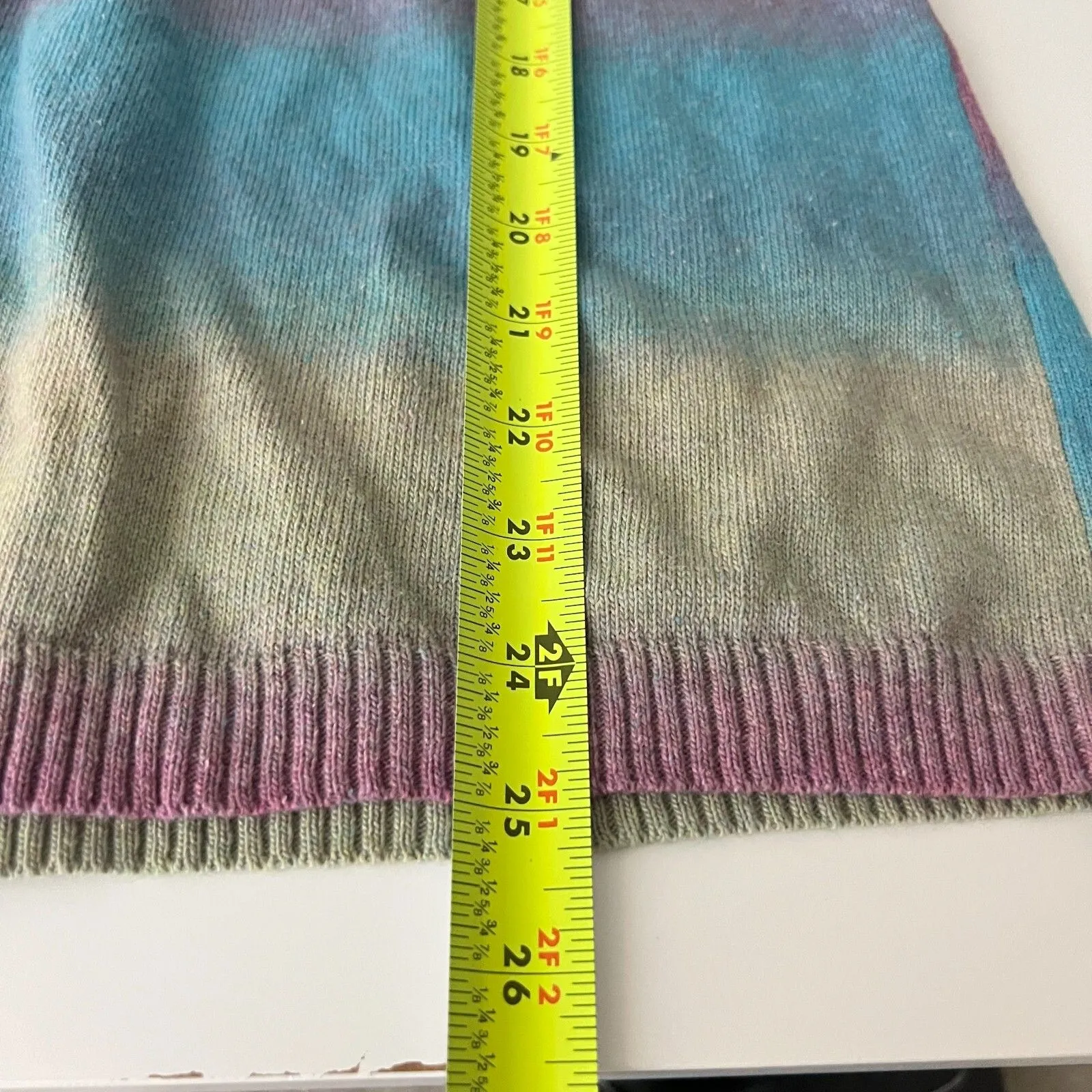 Art and Soul Womens Knit Cardigan Size M Ombre Rainbow Hippie Sweater Button Size M - Image 10