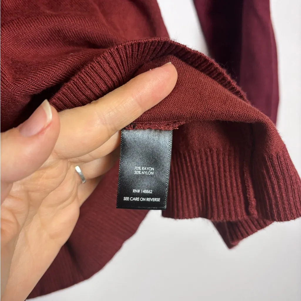 Torrid Red Maroon Mock Neck Keyhole Pullover Sweater - Image 6