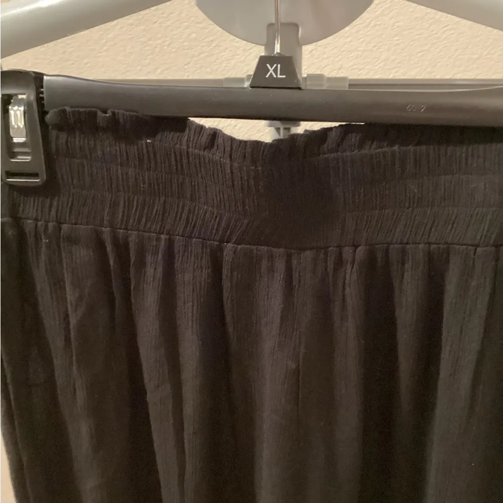 GOA beachwear by Japna wide leg crochet hem beach pants NWT smocked Black Size undefined - Image 2