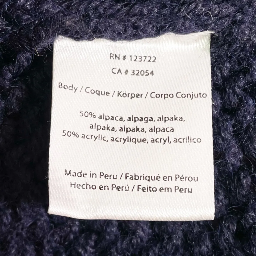 Xirena Whistler Apres Ski Sweater Navy Pink Stripe Alpaca Wool Blend Size Medium Blue - Image 8