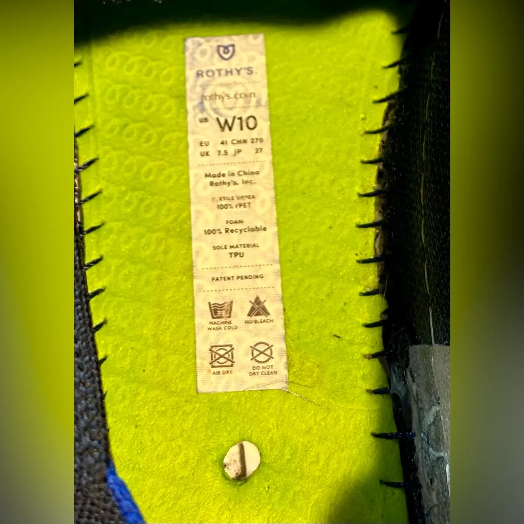 ROTHY’S  The Original Slip On Sneaker in Navy Comfort Eco Friendly Women Sz 10 - Image 11