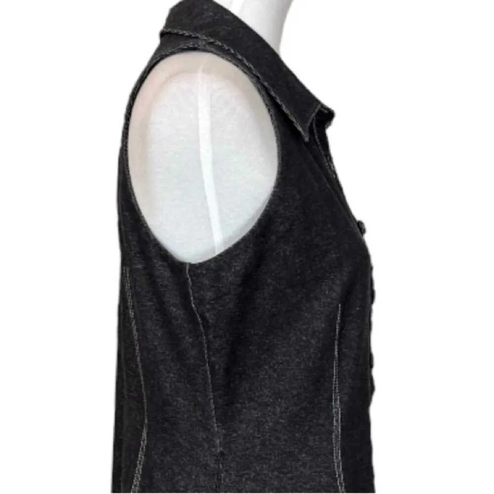 Lafayette 148 Women’s Dress Denim Shirt Dress A Line Collar Stretch Black Size 8 - Image 9