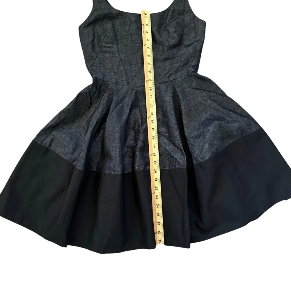 Gap Fit Flare Ballet Tank Dress Size 2‎ Black Gray Linen Colorblock Fairy Grunge - Image 7