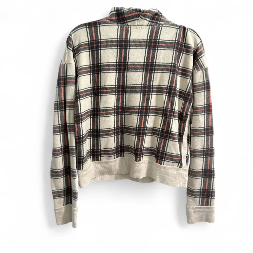 Free People  Plaid Quarter Zip Pullover Sweater- Size‎ Small - Image 2