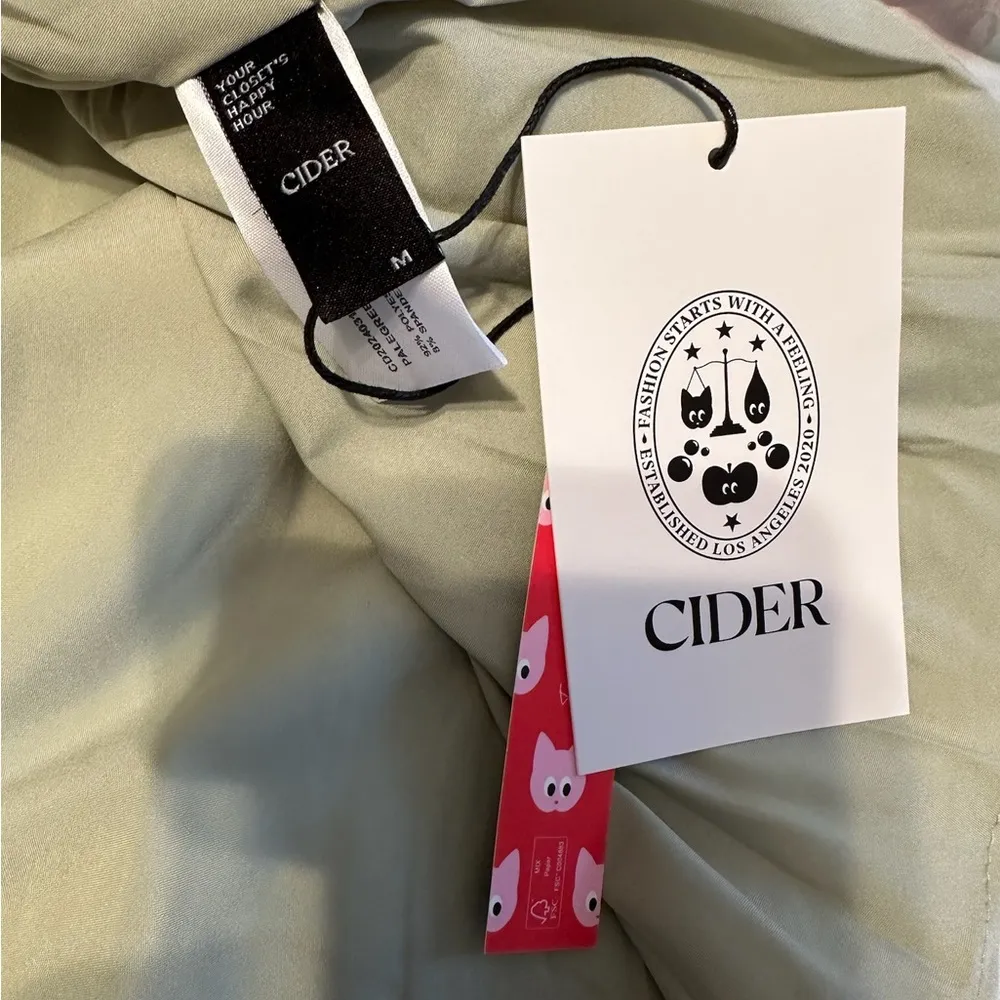 NWT  Satin Floral Backless Midi Slip Dress Pale Green w Pink Size Medium - Image 12