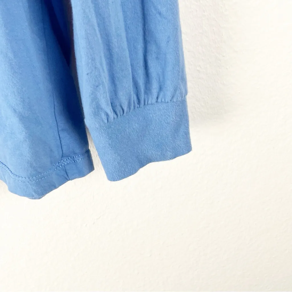 IVORY ELLA 100% Cotton Blue Winter Graphic Long Sleeves Crewneck Tee, Size XL - Image 7