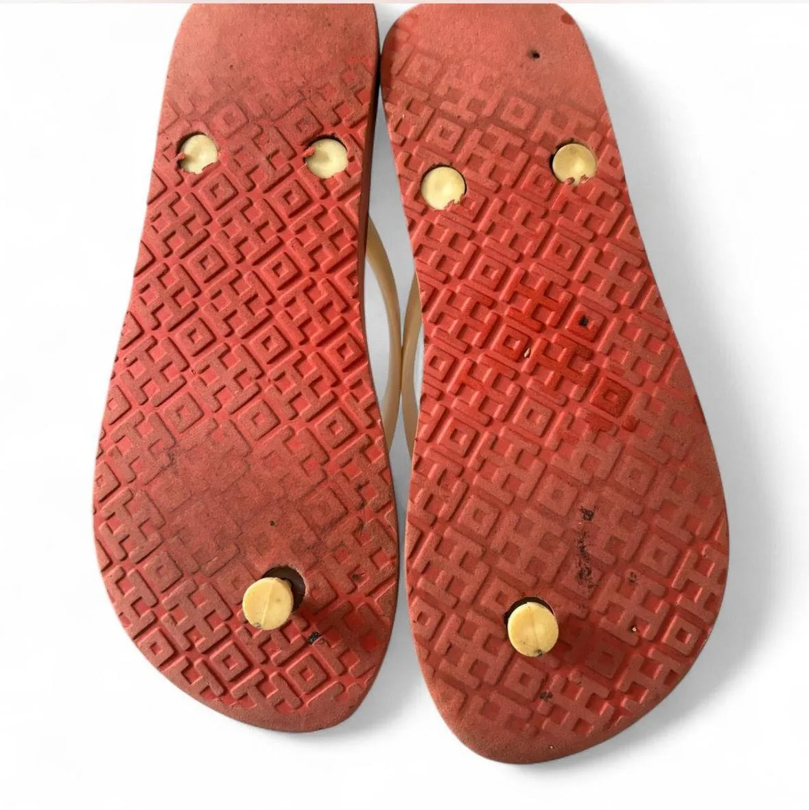 Tory Burch Womens Size 6 Red Poppy Floral Slip On Flip Flop Sandals - Image 4