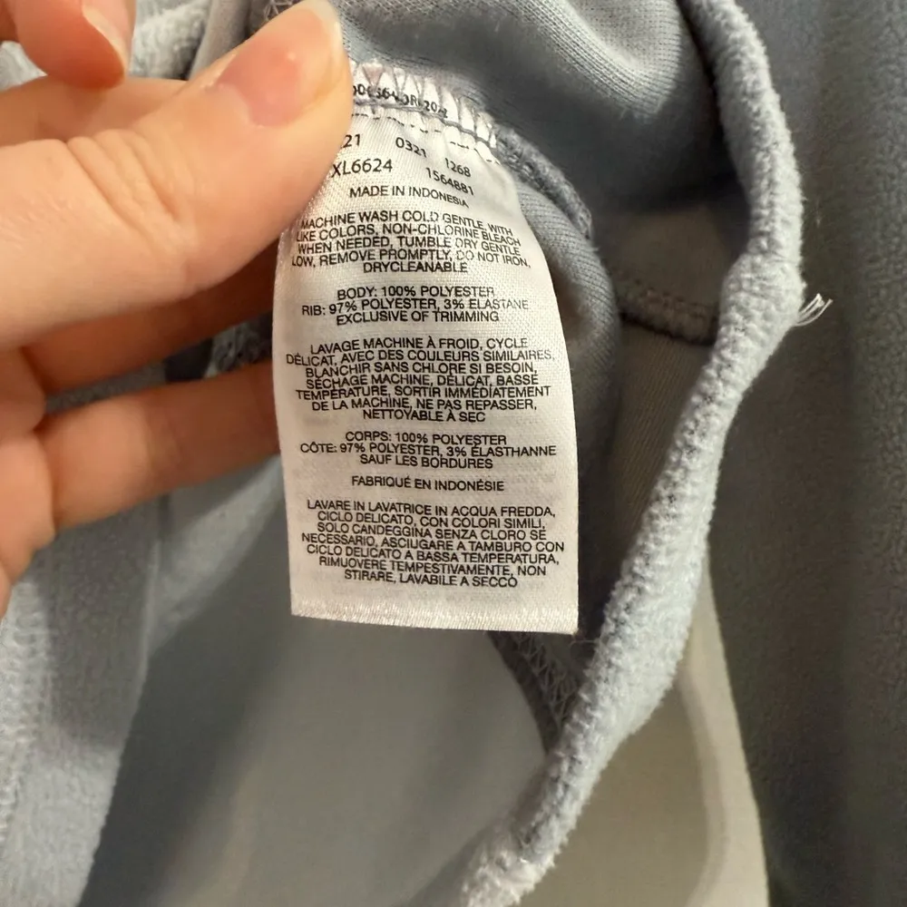 Women’s Columbia Fleece Half Zip Pull Over Light Gray ColorBlock Size Medium - Image 4